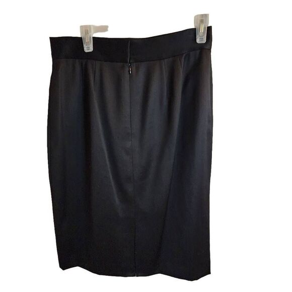 NWT Linda Allard Ellen Tracy Size 8 Wool Black Pencil Skirt - Picture 6 of 6